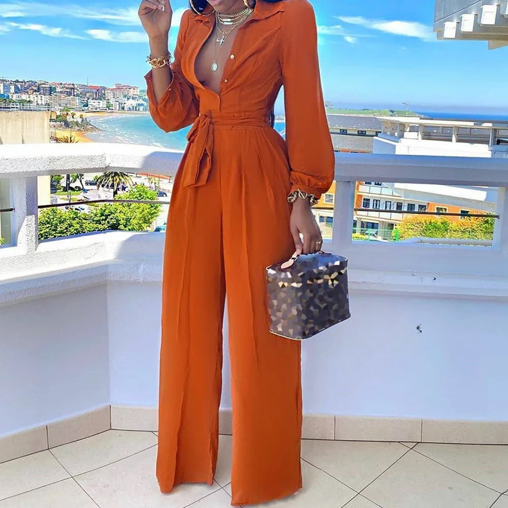 

Summer 2021 New Jumpsuit Women Long Sleeve Overalls for Women Jumpsuits