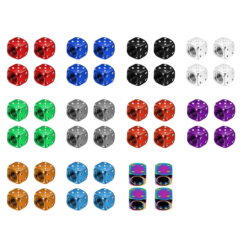 

4PCS Auto Tire Accessories Aluminum Alloy Car-styling Dice Dust Valve Caps Motorcycles Electric Cars Tire Valve Dust Cap
