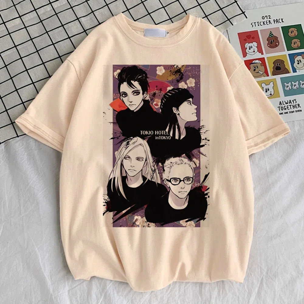 Футболка Tokio Hotel женская каваи 2000-х годов рубашка с рисунком поп-культуры
