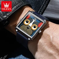olevs new fashion puppy dial unisex quartz watch for men women top brand luxury waterproof sport men wristwatch relogio masculin