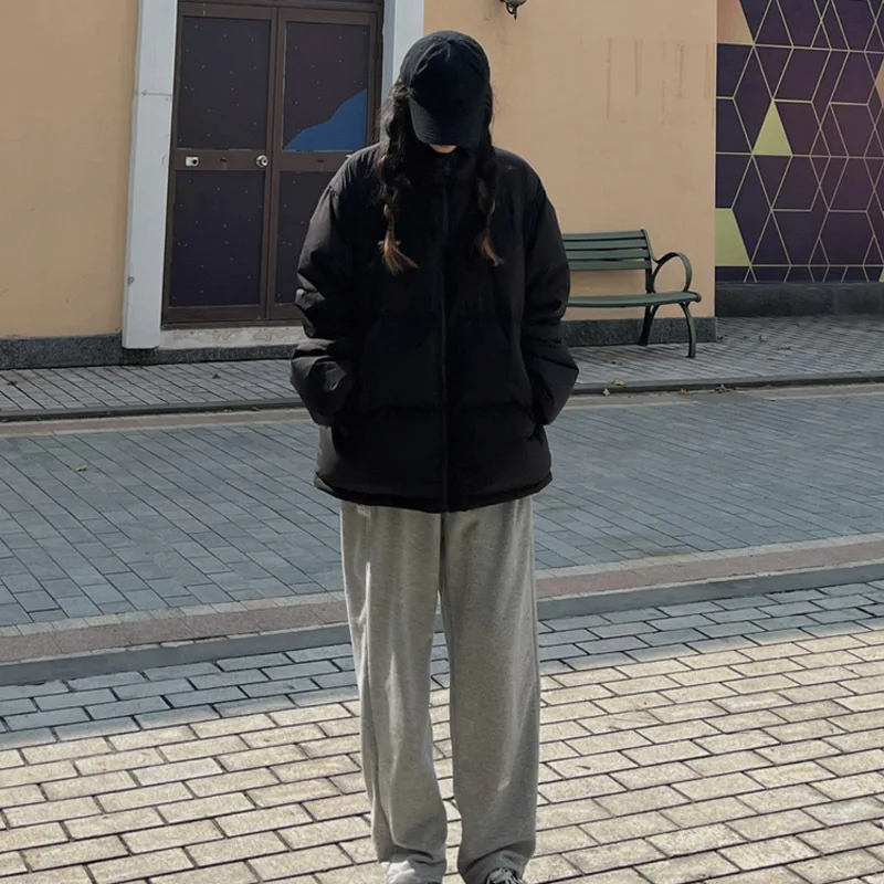 Green Down Cotton Jacket Female Winter Short Paragraph 2022 Small Tide Loose Light Thin Couple Bread Clothes