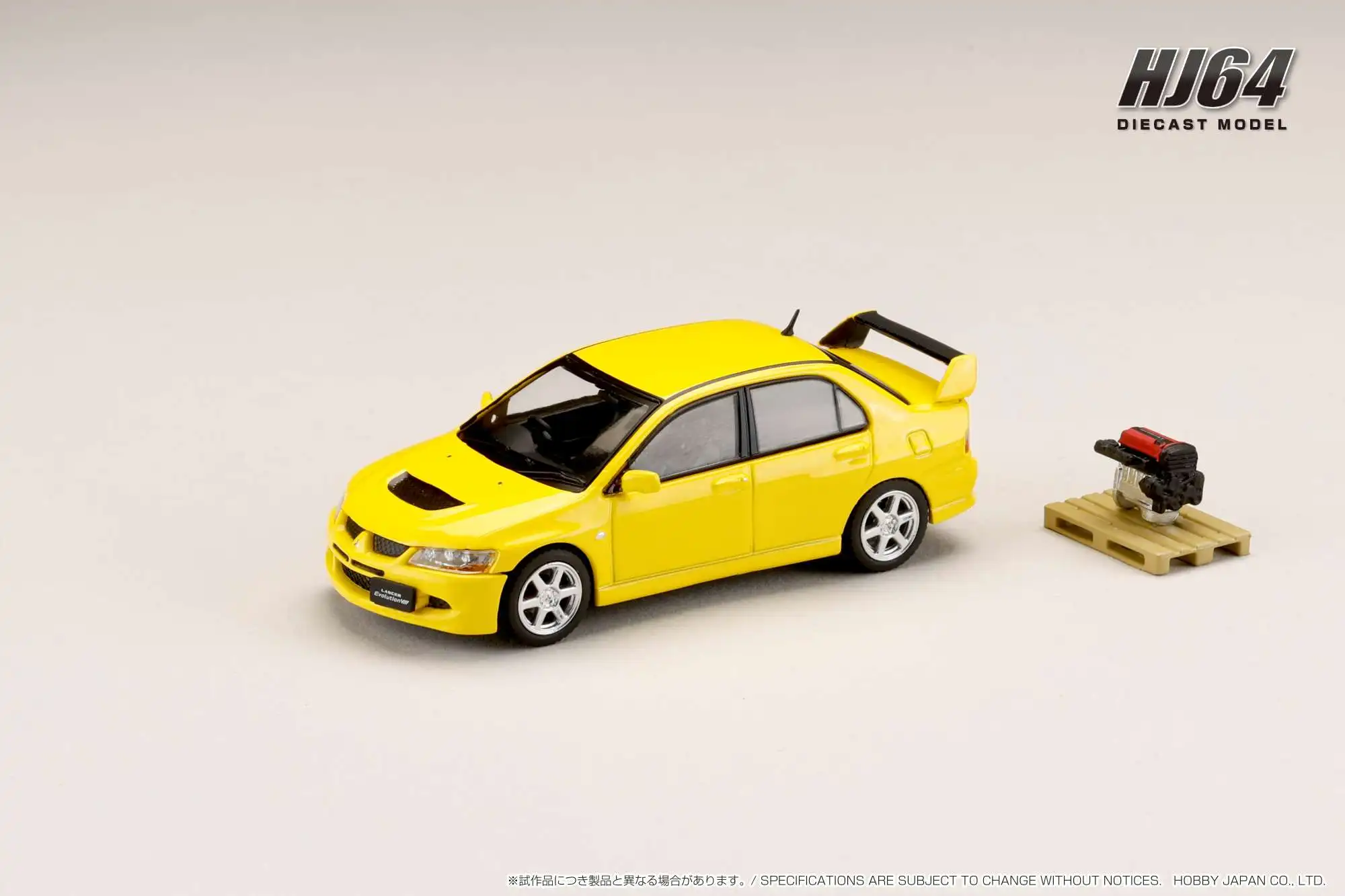

Hobby JAPAN 1:64 HJ643054Y LANCER GSR EVOLUTION 8 with Engine DieCast Model Car Collection Toys Limited Edition
