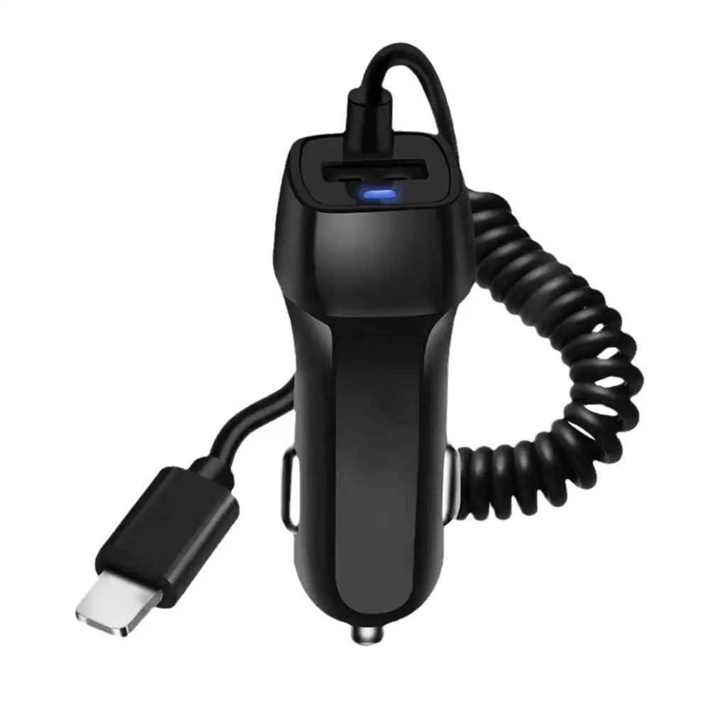 

Автомобильное зарядное устройство для телефона с USB-портом, кабель Micro USB Type-C, быстрая зарядка для Iphone 12, легкий провод, Быстрая автомобильная...