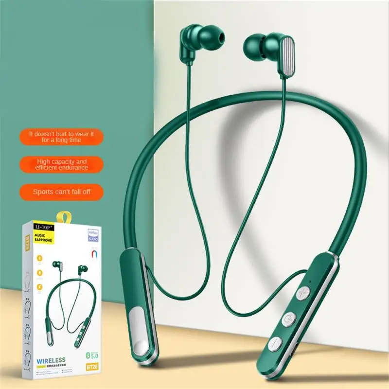 

Binaural Large Battery Earbuds New Headphones Neck-mounted Earphones For Sport Workout Running Gym With Mic Headset