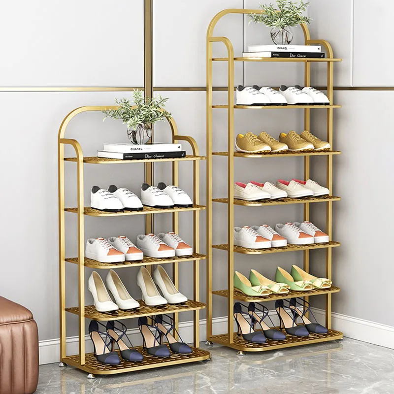 

Shoe Rack Metal Shelf Multi-layer Storage Cabinets Vertical Shoe Cupboard Space Saving Simple Entrance Hallway Home Furniture