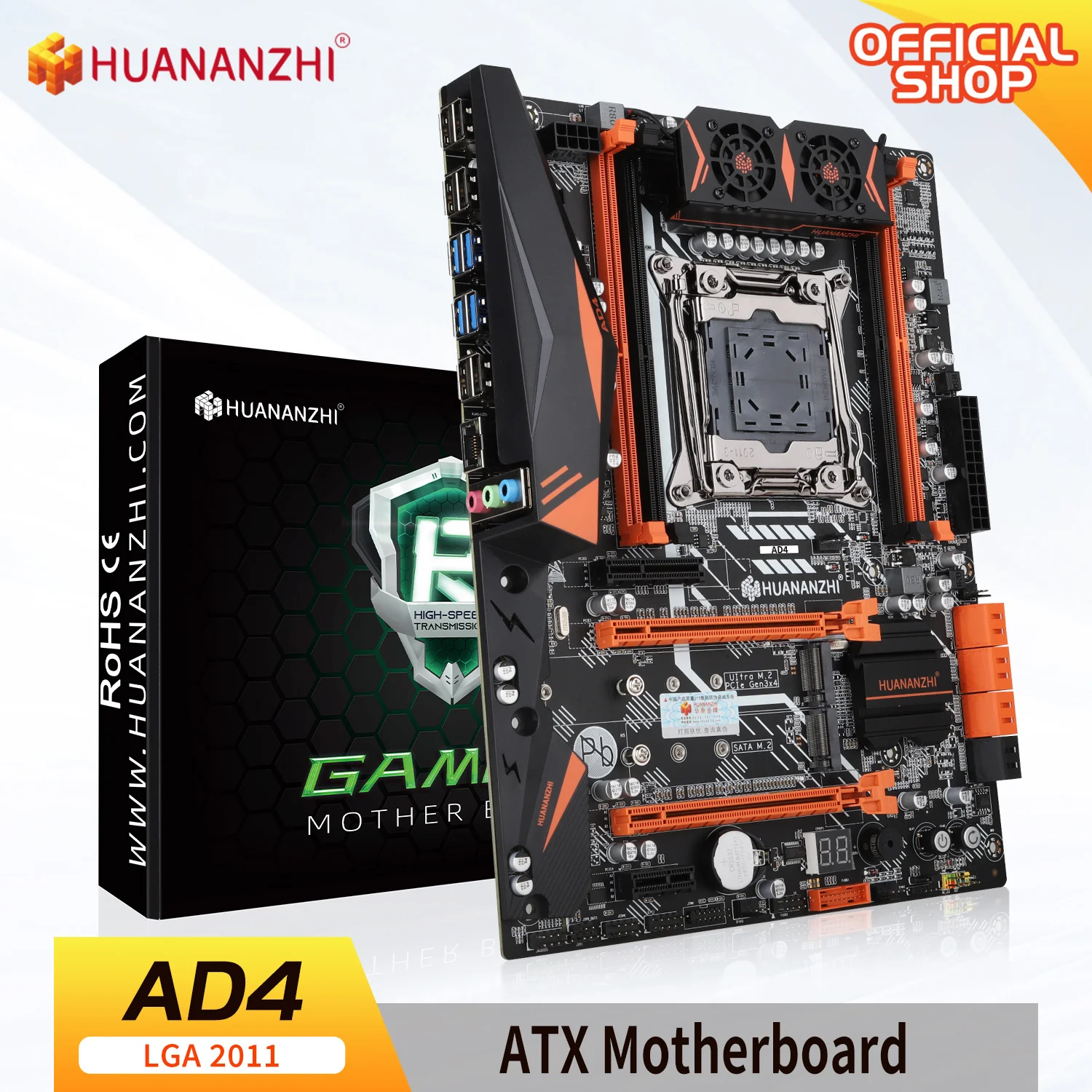 

HUANANZHI X99 AD4 LGA 2011-3 XEON X99 Motherboard supports Intel E5 2666 2670 2640 2696 V3 V4 DDR4 RECC M.2 NVME NGFF ATX