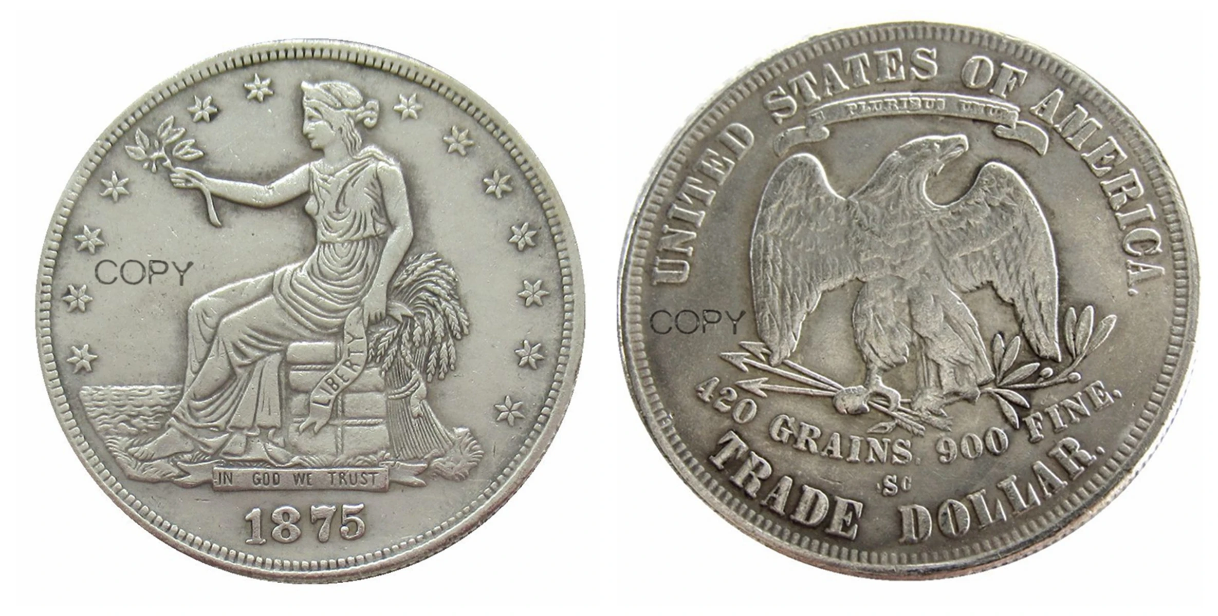 

Серебряная копия монеты US 1875SC 1876 SC 1877SC