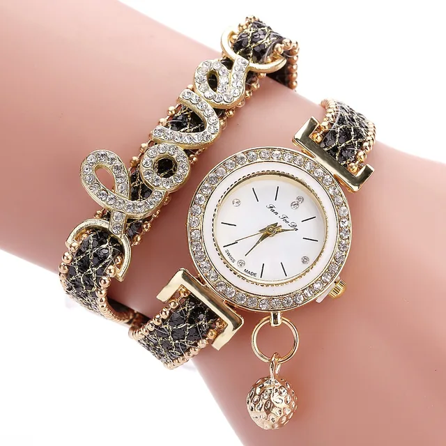 2022 Women Bracelet Watches Ladies Love Leather Strap Rhinestone Quartz Wrist Watch Luxury Fashion Quartz Watch relogio feminino 2
