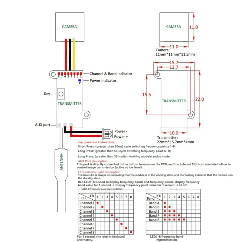 5 8G 25Mw FPV VTX камера 48CH видео передатчик для гоночного дрона радиоуправляемого