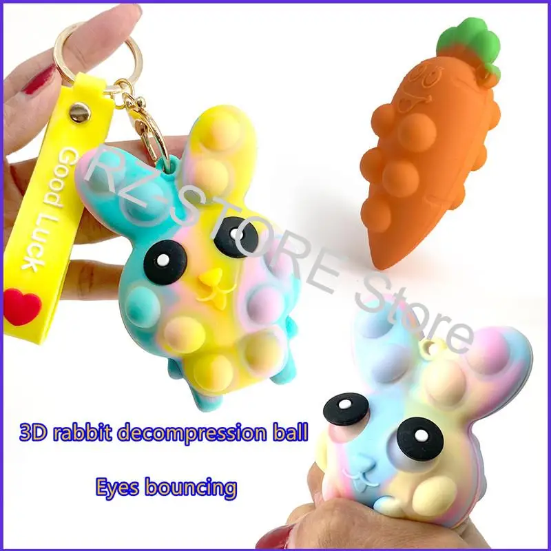

Easter Day Rabbit Pop It Ball Tortoise Squishy Decompression Ball Anti Stress Fidget Toys Silicone 3D Pinch Balls Toy Kid Gift