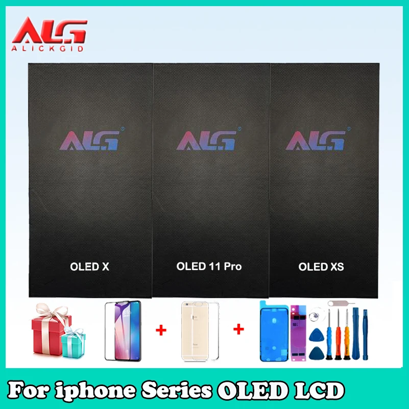ALG OLED экран для iPhone X XS 11 Pro сборка сенсорного дисплея с цифровым дигитайзером без мертвых пикселей запасные части БЕСПЛАТНЫЕ ПОДАРКИ на.