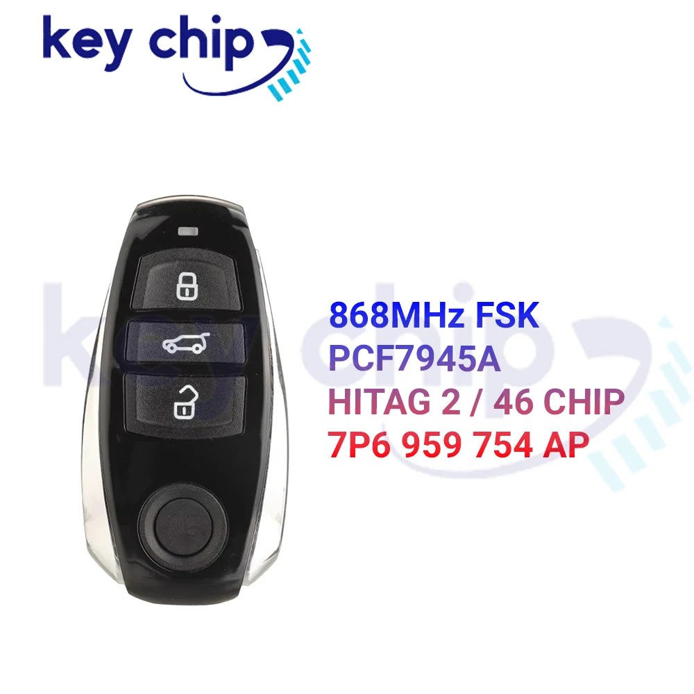 Фото Ключ-чип для VW Touareg 2011-2018 315/433/868 МГц 7P6 959 754 AP, дистанционный ключ 7P6 959 754 AL, FCC ID: IYZVWTOUA, P/N: 7P6.959.754 №4