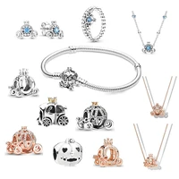 jewelry for women fit original pandora pulseras plata bracelet pumpkin car beads set diy charms 925 sterling silver ear studs