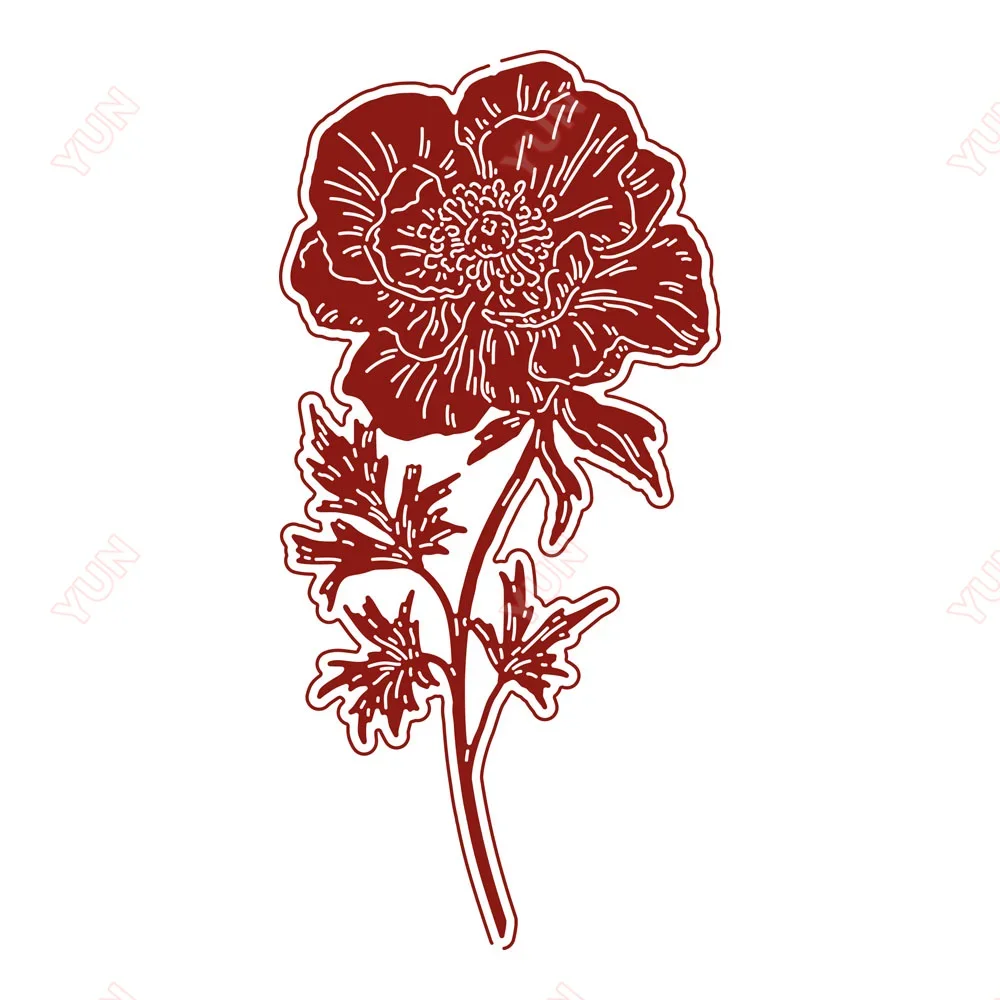 Маленький анемоновый металлический режущий штамп Edge букет Сделай Сам формы для