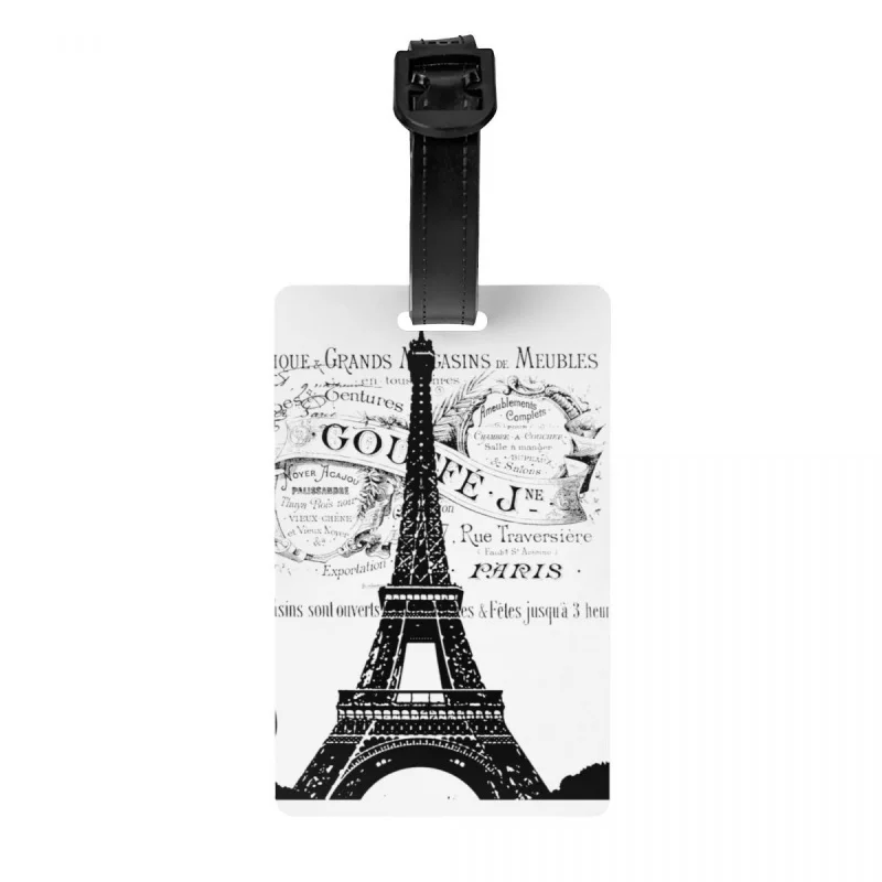 

Vintage Eiffel Tower Luggage Tags Custom Romantic France Paris Baggage Tags Privacy Cover ID Label