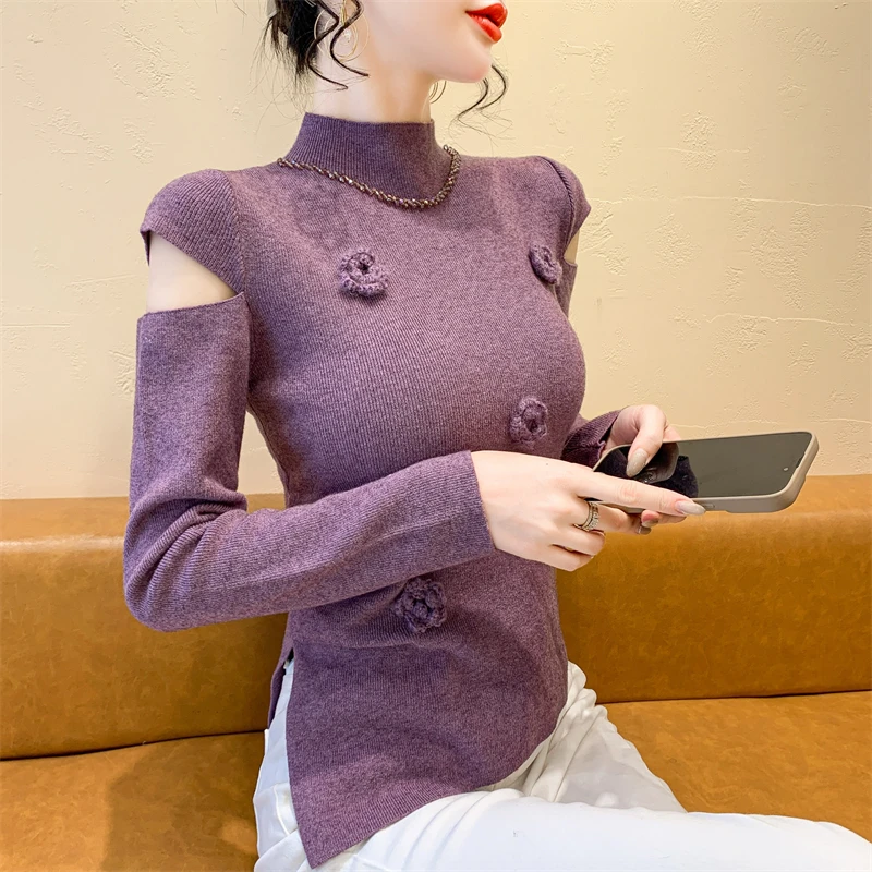 2025 новинка европейская одежда осень зима вязаный свитер женский шикарный