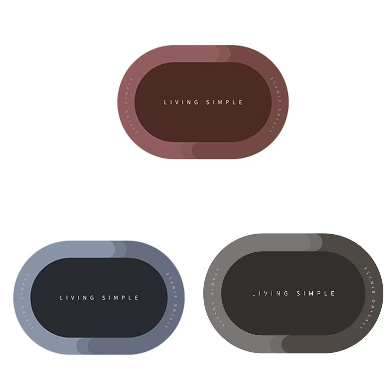 

Овальный напольный коврик, абсорбирующий коврик для ванной, быстросохнущий, Настенный Коврик для дома, кухни, общежития, ванной, туалета