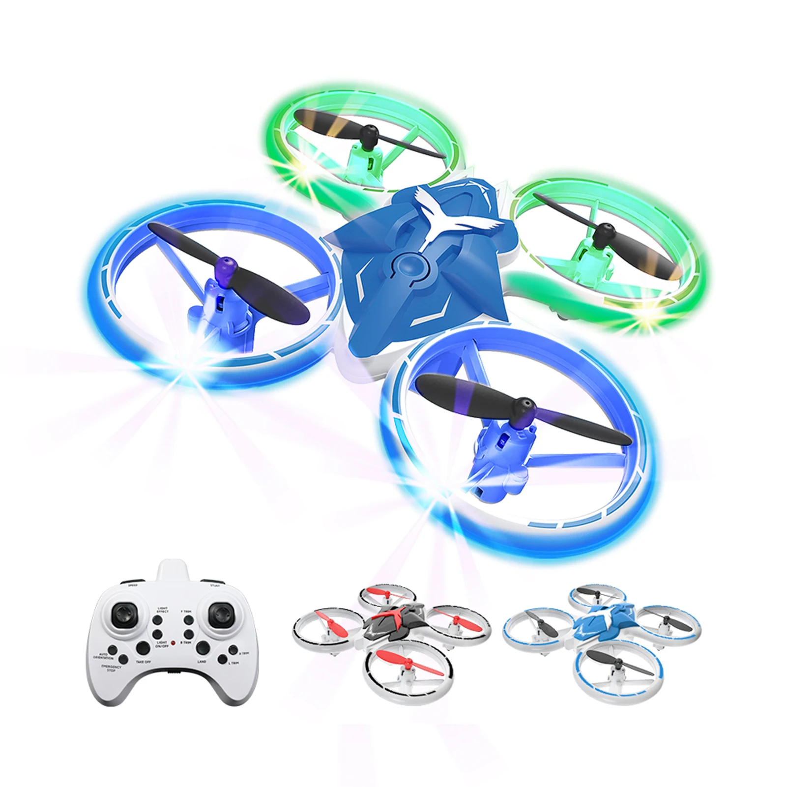 

Mini Drone ABS RC Quadcopter with Function Auto Hover LED Breathing Light Brushed Motor Flying 8mins for Kids Adults