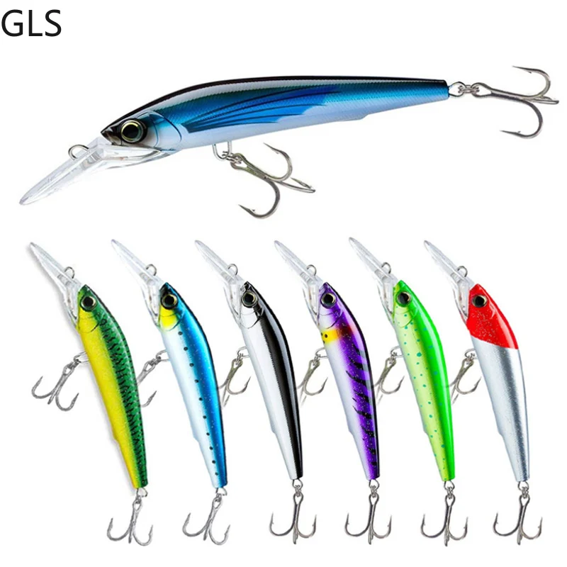 

GLS New Hot Sale 1Pcs Realistic Body Minnow Fake Bait 14cm/40g Trout Bionic Fishing Lure 4 Colors Optional