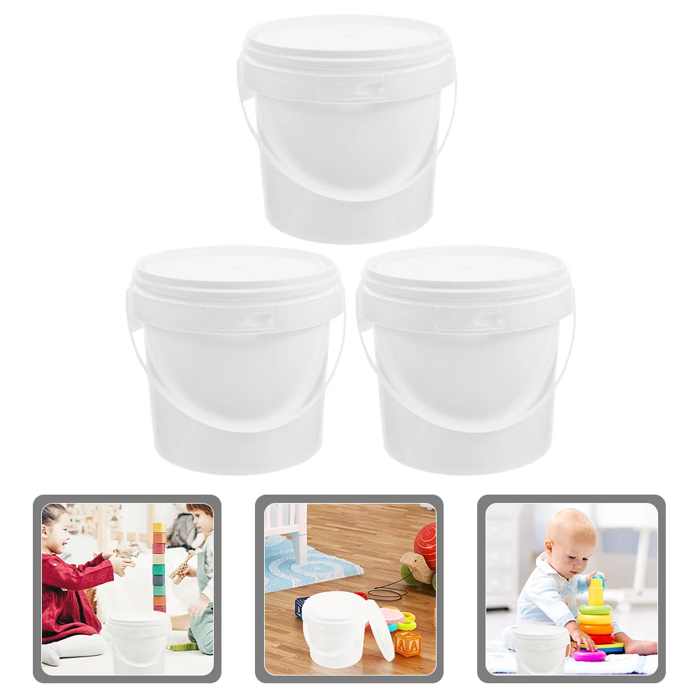 

3pcs Building Blocks Storage Buckets Toy Organizer with Lid Snack Bucket Candy Holders(1L)