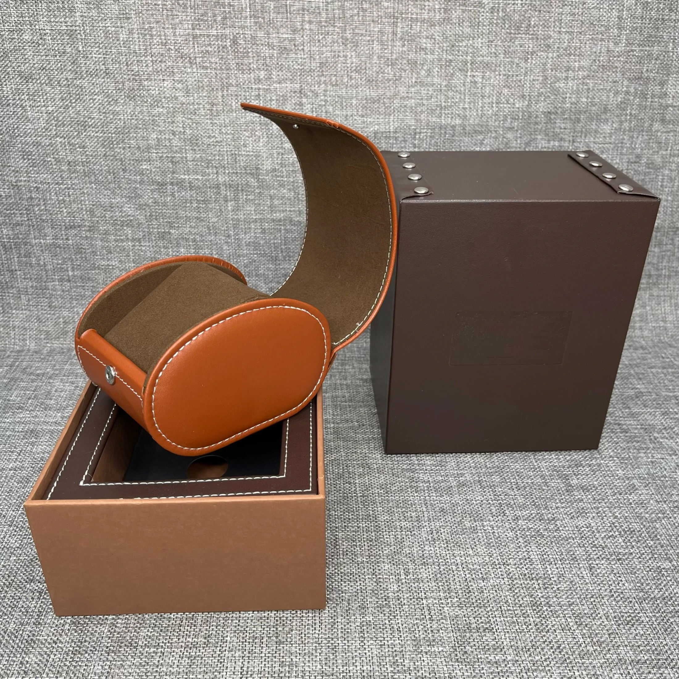 Factory Wholesale Brown Leather Brei Original Watch Box Luxury Brand Portable Boxes Can Customization AAA Watches Gift Cases