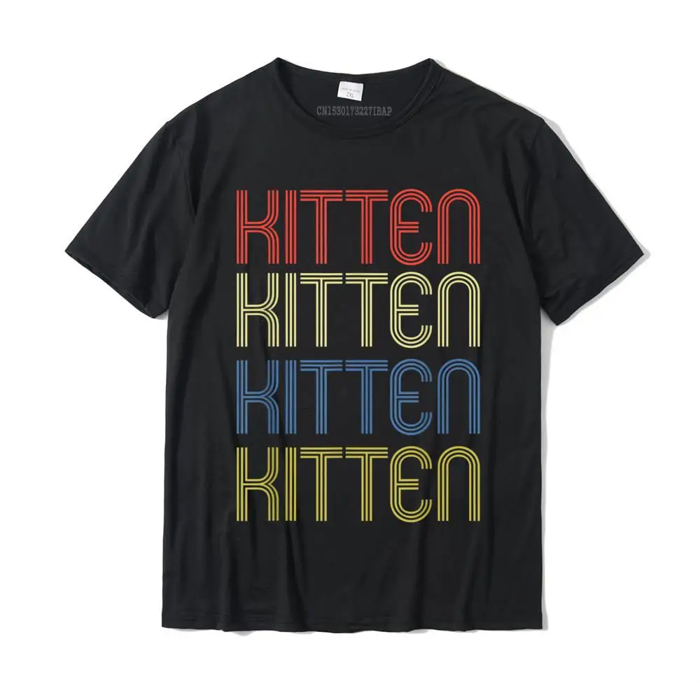 

Retro Vintage Kitten T-Shirt Hip Hop Men's T Shirts Printing Tops T Shirt Cotton Custom Harajuku Christmas Tees
