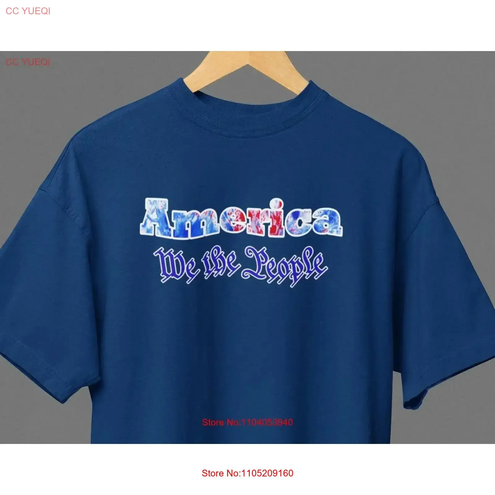 Фото Футболка MAGA Patriotic We The People 4 июля PatrioT винтажная стираная мужская уличная одежда Универсальная повседневная слегка удобная №1