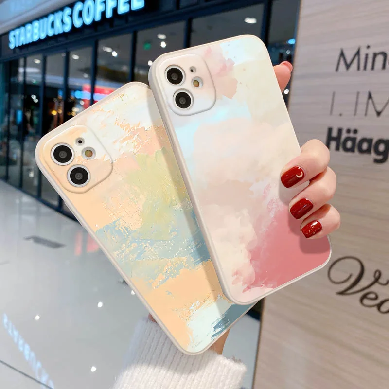 

Watercolor Case For Oppo A52 A39 A37 A36 A16 A94 A83 A8 A7 A59 A55 A15 A54 A5 A9 2020 Cover Realme 9i C25 C21 C20 C17 8i 9 Pro