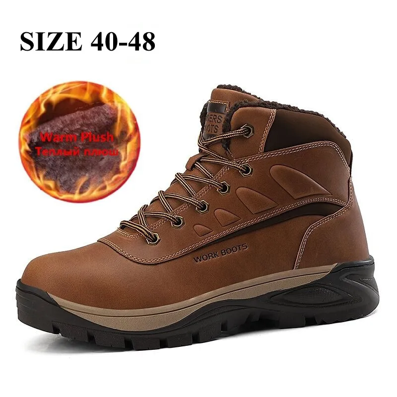 

Xiaomi Men Boots Thick Plush Warm Men Snow Boots Waterproof Men Ankle Boots Outdoor Non-slip Hiking Boots Work Boots SIZE 40-48