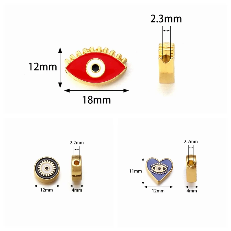 10 шт. сплав капли масла двусторонний сглаза свободные бусины разделительные 12 мм