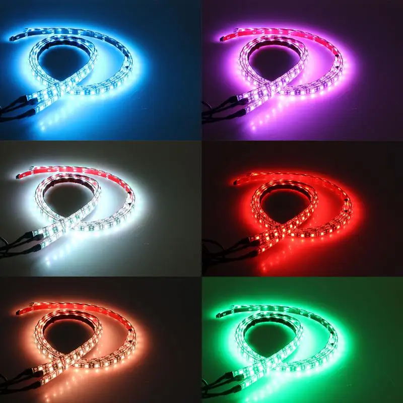 

4PCS Multi-Color RGB 180 LED 5050 SMD Strip Car Tube Decorative Lamp Underglow Underbody Car Accessories Waterproof Neon Light