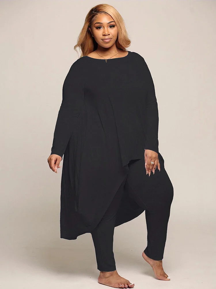 Plus Size Two Piece Sets Womens Outifits T-shirts with Leggings Pants Lady Curvy Large Size Suit Wholesale Bu 3xl 4xl 5xl 6xl