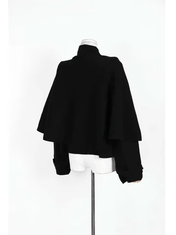 DNBS однобортный однобортный дизайн с вертикальным воротником, новинка весны 202, женская короткая свободная утягивающая вязаная куртка