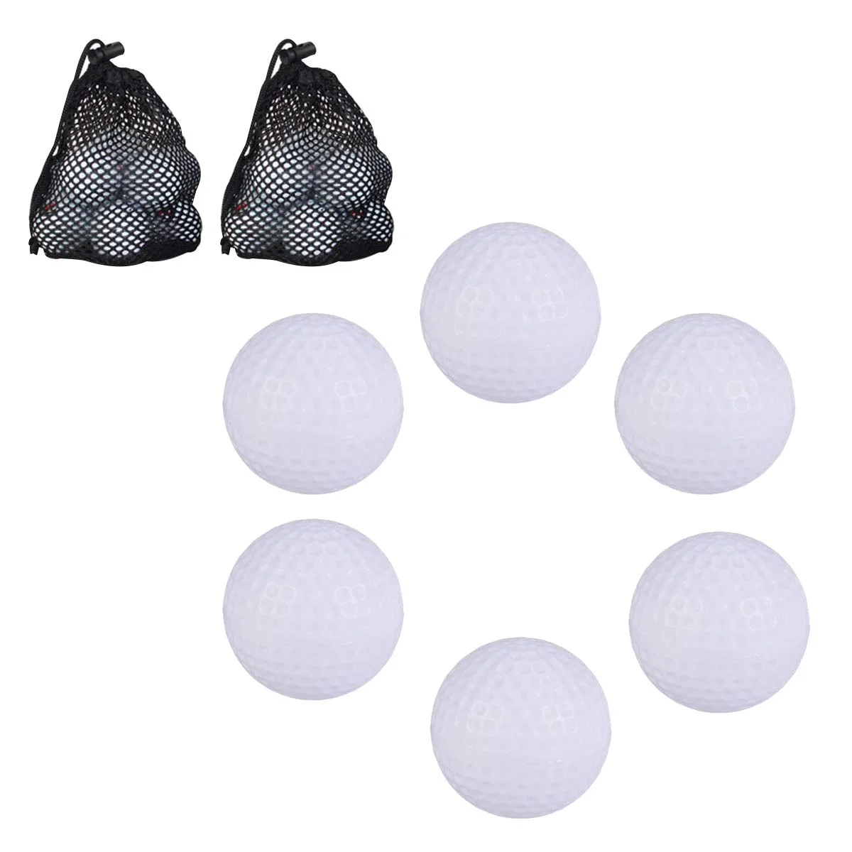 

74 in 1 Plastic Balls Kit Useful White Practical Outdoor Training Golfballs Practice Training Aids for Children Kids Golfer