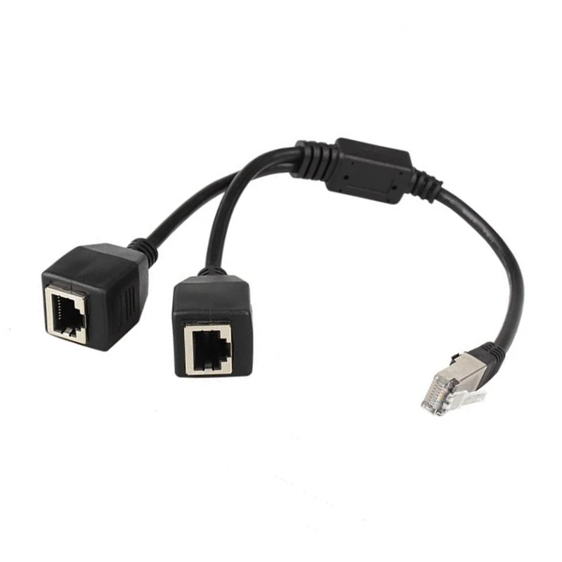 

RJ45 Ethernet Splitter Cable,1 Male To 2 Female Ethernet Connector Cable Suitable Cat5, Cat6 LAN Ethernet Socket Adapter
