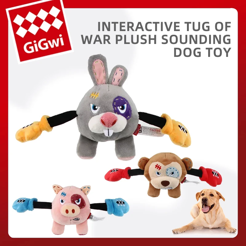 

GiGwi Newest Pet Toys Cute Boxer Panda Series Sound Paper Molar Teeth Sounding Plush Washable Toy for Small Dog Puppy Pets Toy