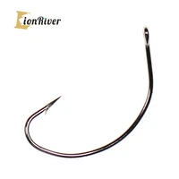 lionriver 150pcs high carbon steel wide gap offset weedless worm fishing hooks for bass saltwater freshwater fishing