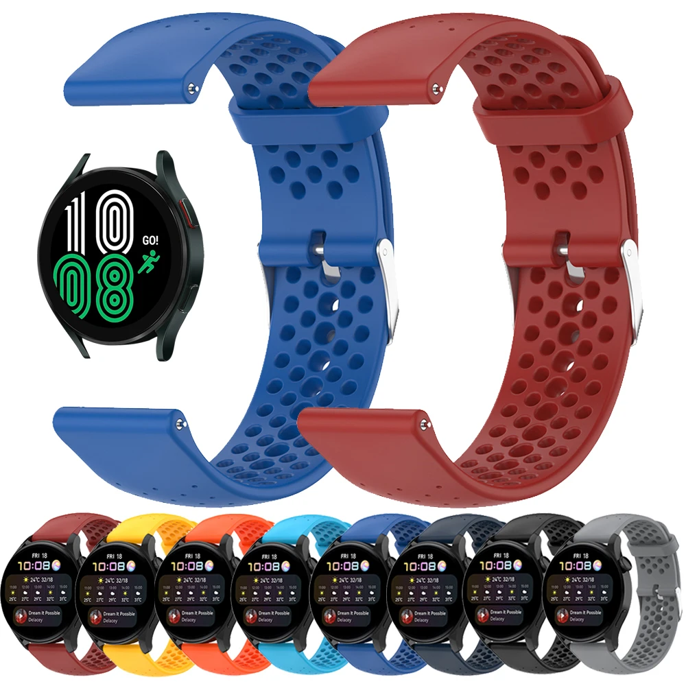 

Ремешок силиконовый для Samsung Galaxy Watch 4 Classic Band 46 мм 42 мм 44 мм 40 мм, спортивный браслет для наручных часов Active 2 3, 20 мм 22 мм