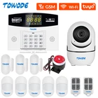 Смарт-система сигнализации TOWODE W210 Tuya, Wi-Fi, GSM, с ЖК-дисплеем