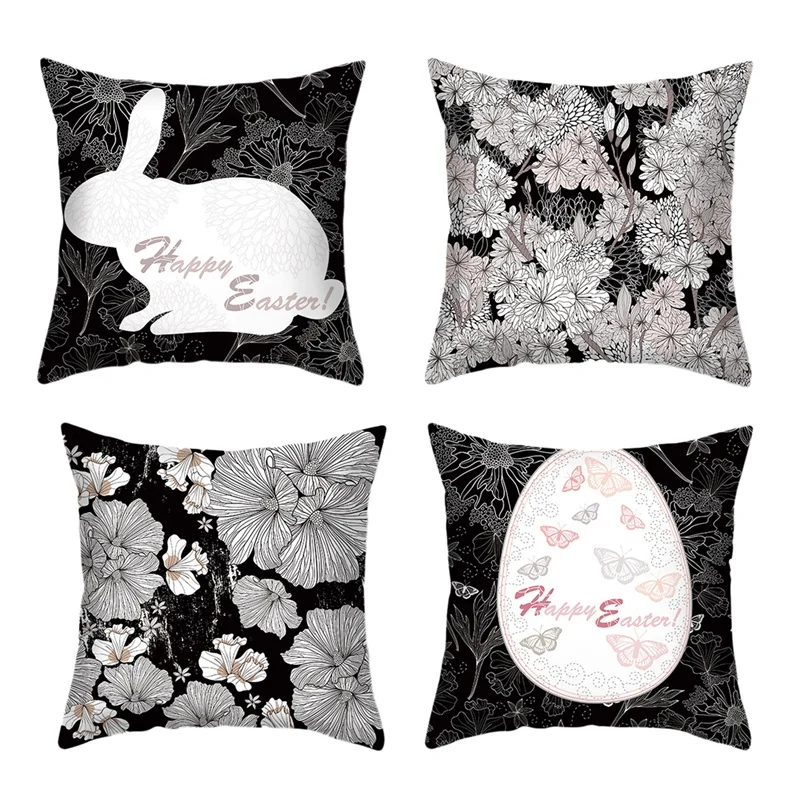 

4 шт., наволочки с принтом Пасхальных Кроликов, 45x5 см