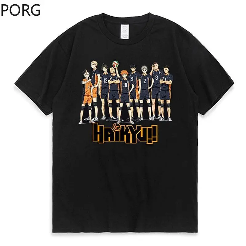 

Hinata Shouyou Kageyama Tobio Anime Manga T-Shirt Tops Cotton Summer Comfort T-Shirt Men Clothing Crew Neck Versatile Streetwear