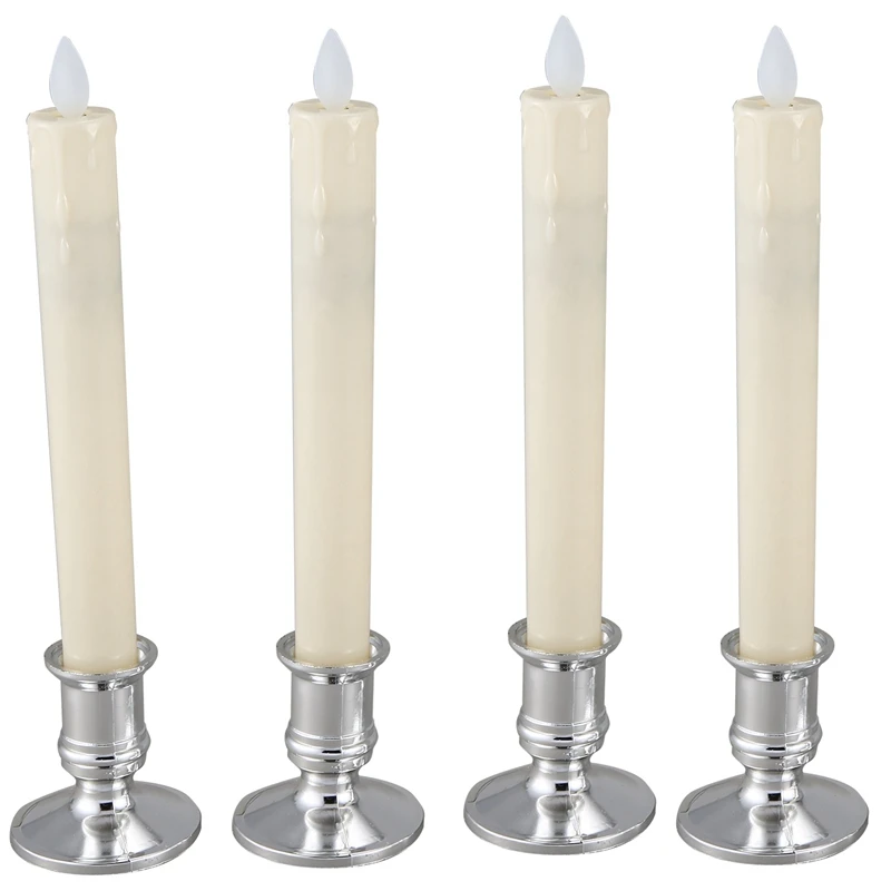 

20Pcs Electric Led Candle Flameless Battery Flickering Candle Light Candlelight Dinner Accessories With Gold Bases