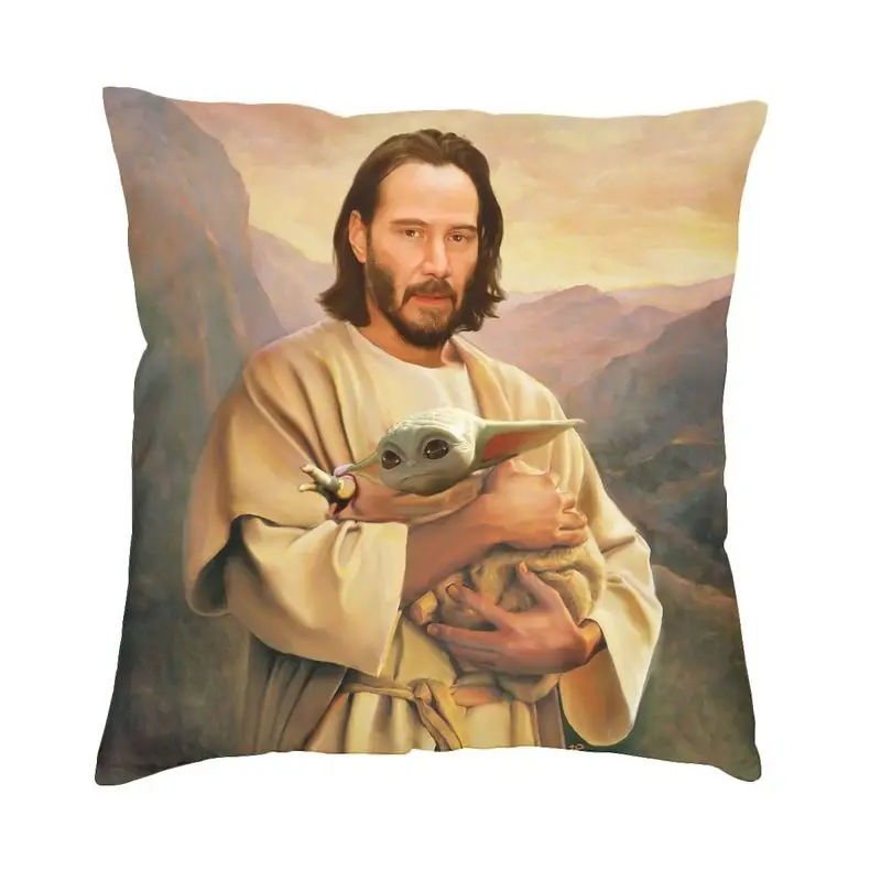 

Крутой чехол с изображением Иисуса св. Кеану для детских квадратных подушек, декоративный чехол для подушки с 3D двусторонним рисунком для г...