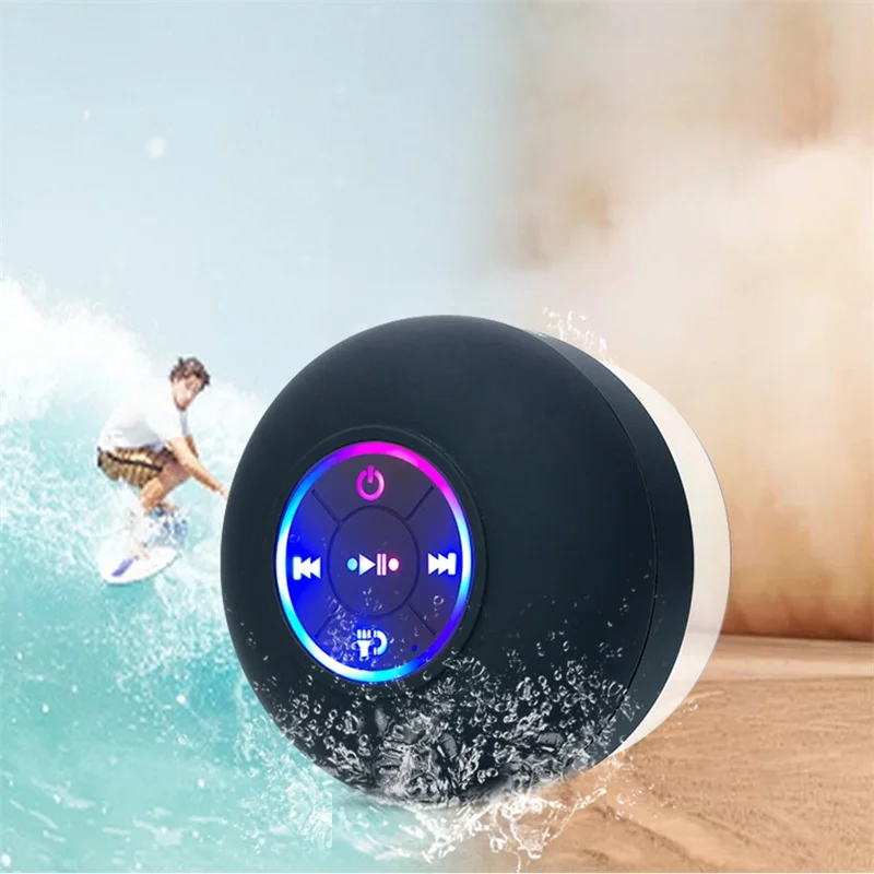 Q9 Speaker Dustproof Bathroom Waterproof Wireless Bluetooth Speakers With LED Lights Car Shower Hands-Free Speakers