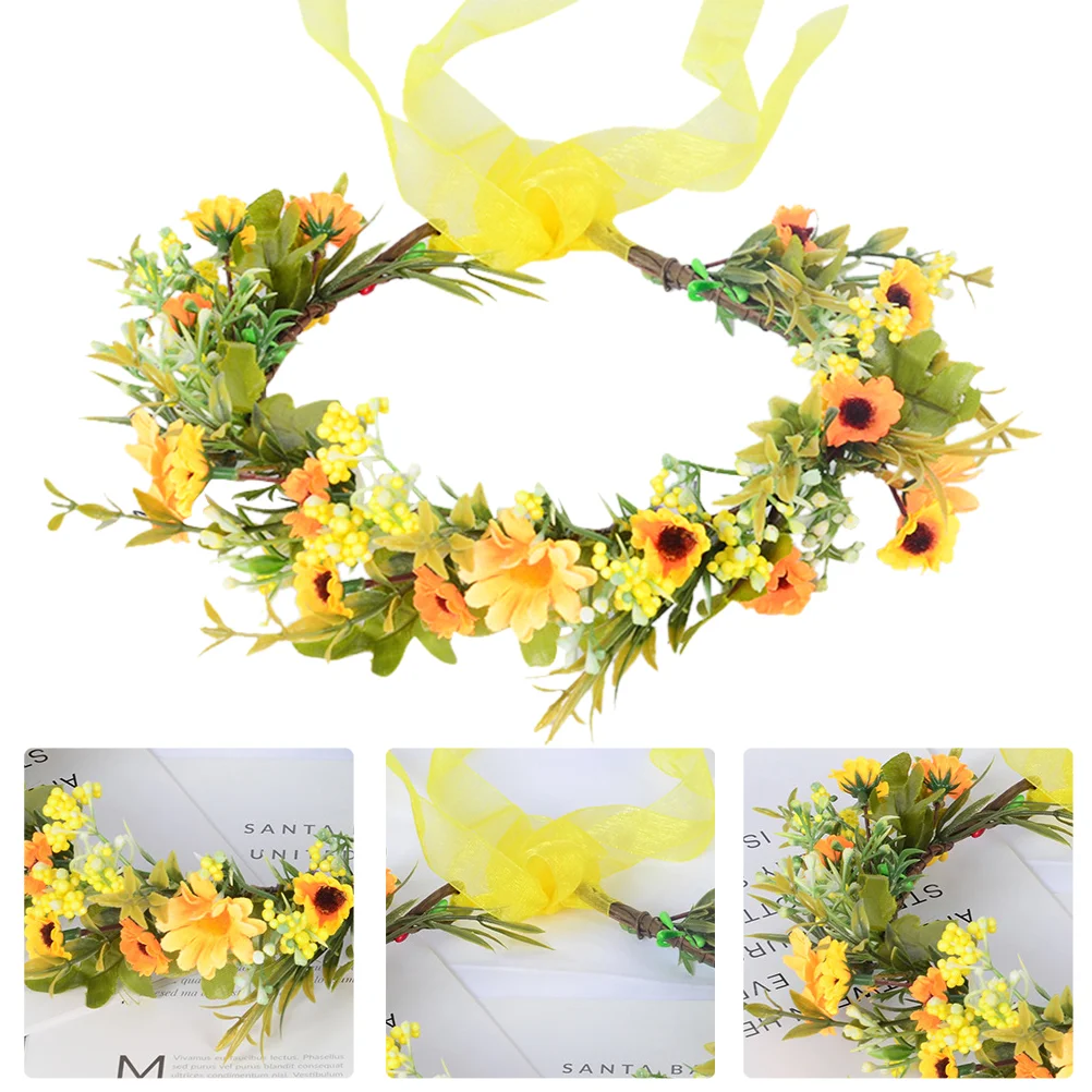 

Bride Garland Floral Wreath Headband Photography Prop for Wedding Party