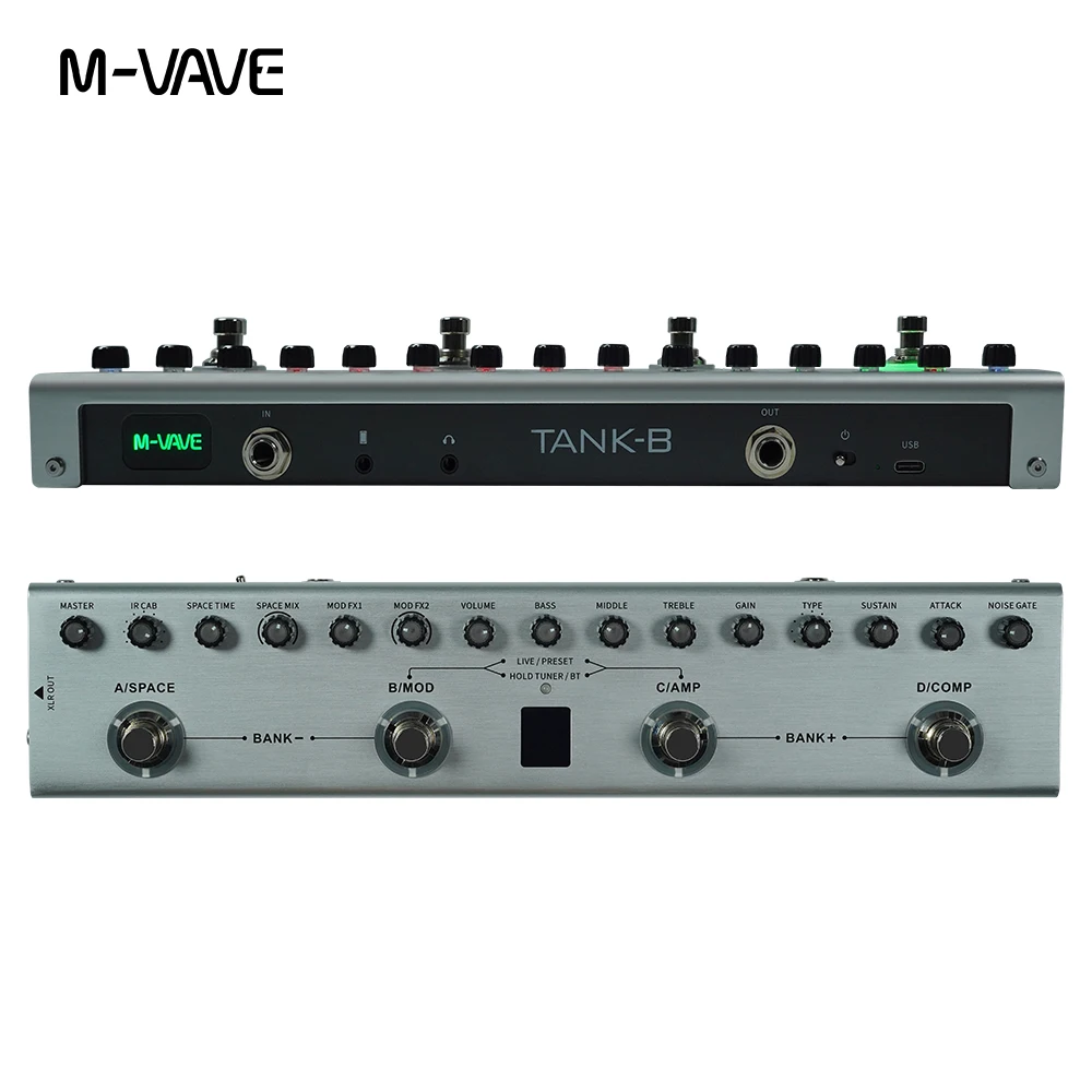 M-VAVE Tank-B BASS многофункциональная педаль эффектов перезаряжаемые 36 предустановок 9