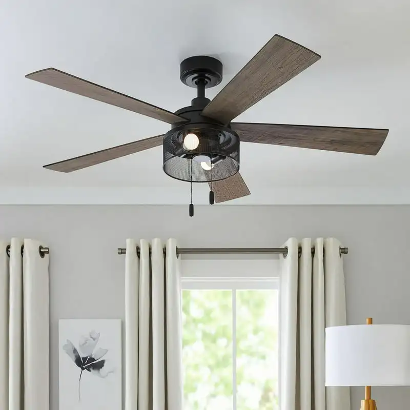 

Gardens 52" Matte Black Ceiling Fan, 5 , LED Light Kit, Reverse Airflow