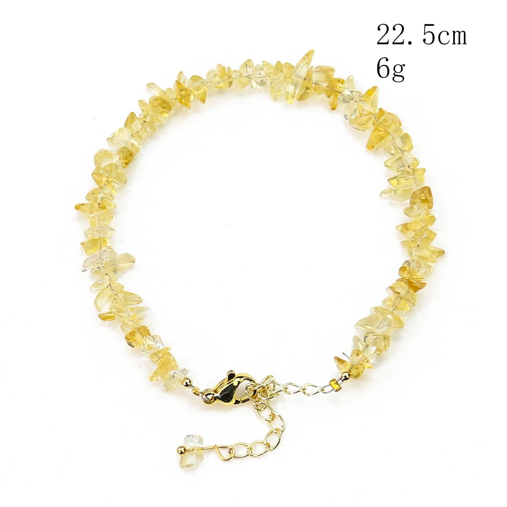 Real Citrine Crystal Quartz Beads Bracelet Fortune Energy Stone Irregular Bangle Mineral String Woman Amulet Jewelry images - 6