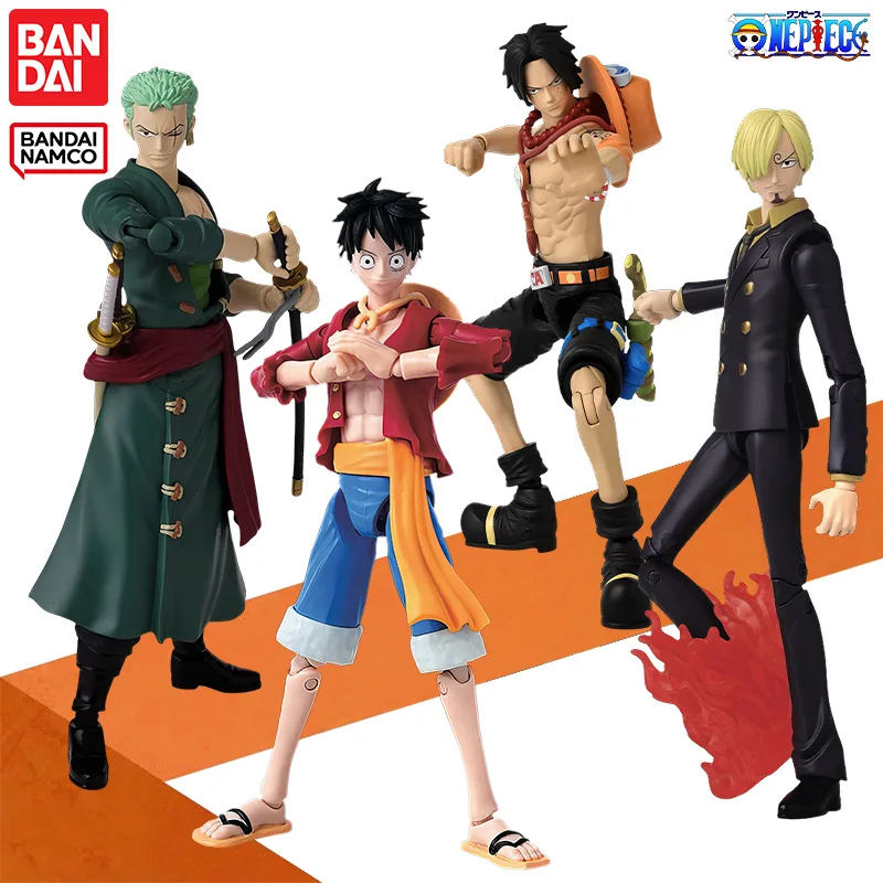 Фото Подлинная фигурка Bandai ONE PIECE Anime Heroes Monkey D Luffy Sanji Roronoa Zoro Ace, коллекционная модель игрушки, подарок на день рождения для ребенка №1