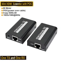 network over ethernet receiver 1080p hd poc edid extender adapter plug and play 60m network transmitor convertor for pc laptop